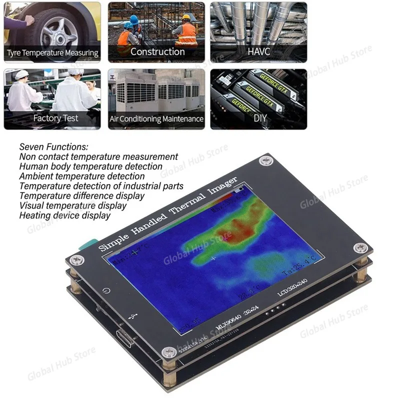 The Handheld Multi-functional 3.2 Thermal Imager with Digital Display Can Measure Temperatures Ranging From -40 To +300℃