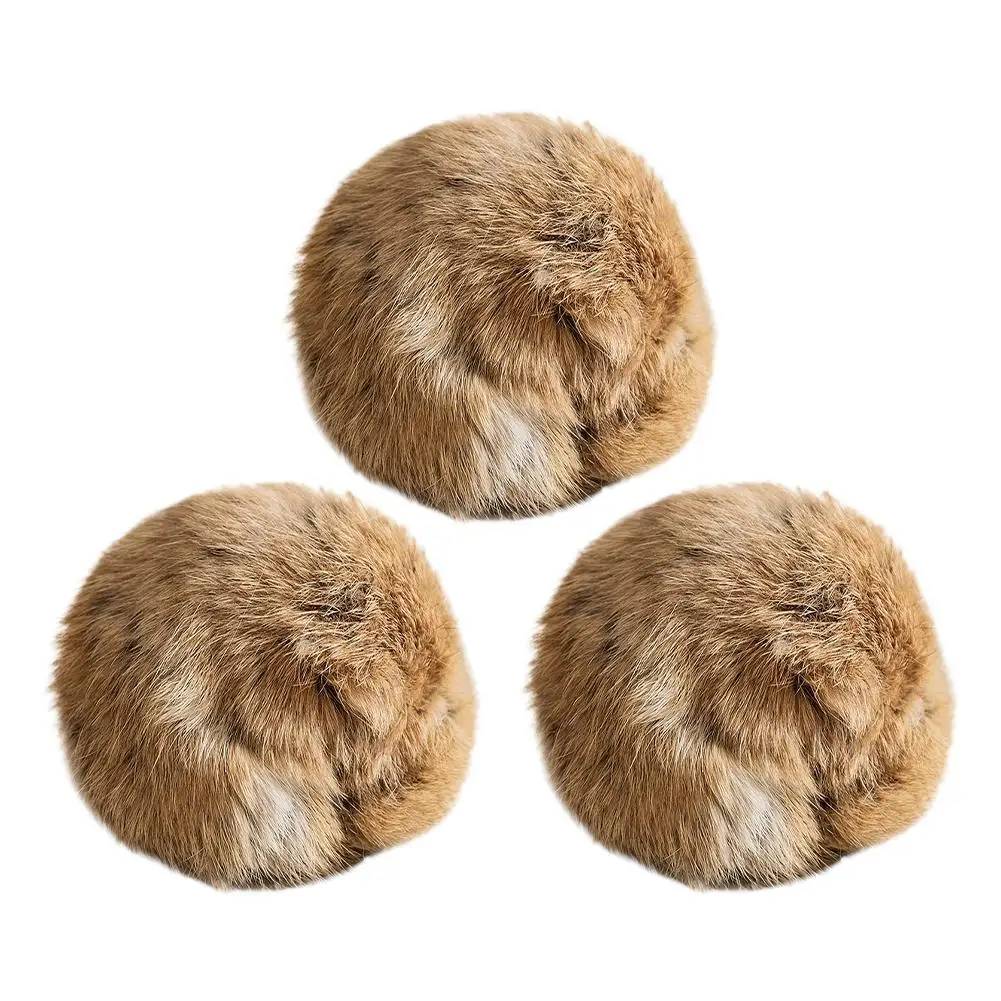 Rabbit Fur Ball Interactive Cat Toy Pet Product Containing Catnip Toy Ball Chasing Plush Toy Ball Cat Accessories 8cm
