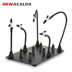 NEWACALOX Magnetic Third Hand Soldering Tool 28*18cm Size Heavy Duty Iron Base Welding Helping Hands for Soldering Work Station