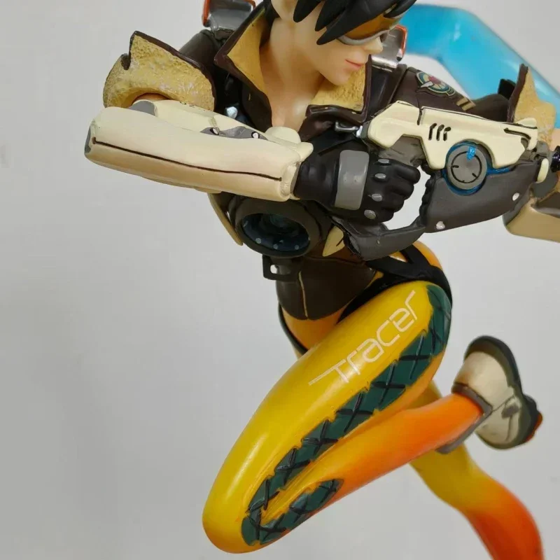 28cm Hot Game OW Over watch Action Figure Tracer with Light Update Version model PVC statue Figurines Home Decor Ornament gift