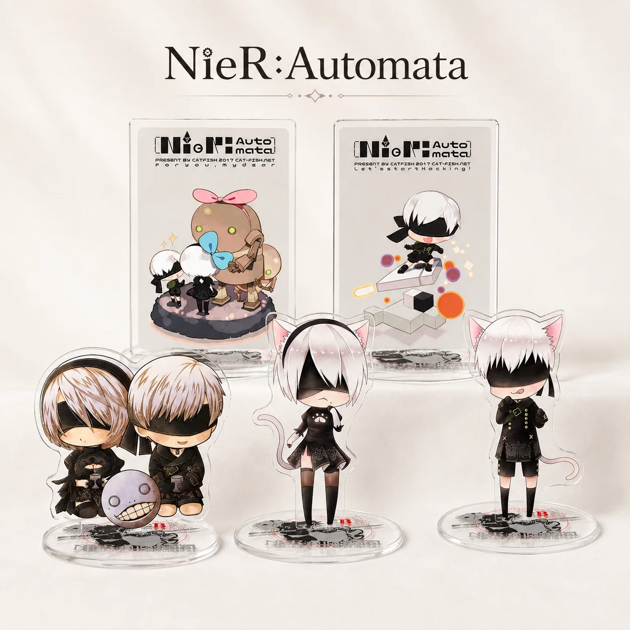 Nier Automata Chibi Acrylic Stand Model Plate Set Game Character Desktop Collectible Ornament Tabletop Display Gift Keychain
