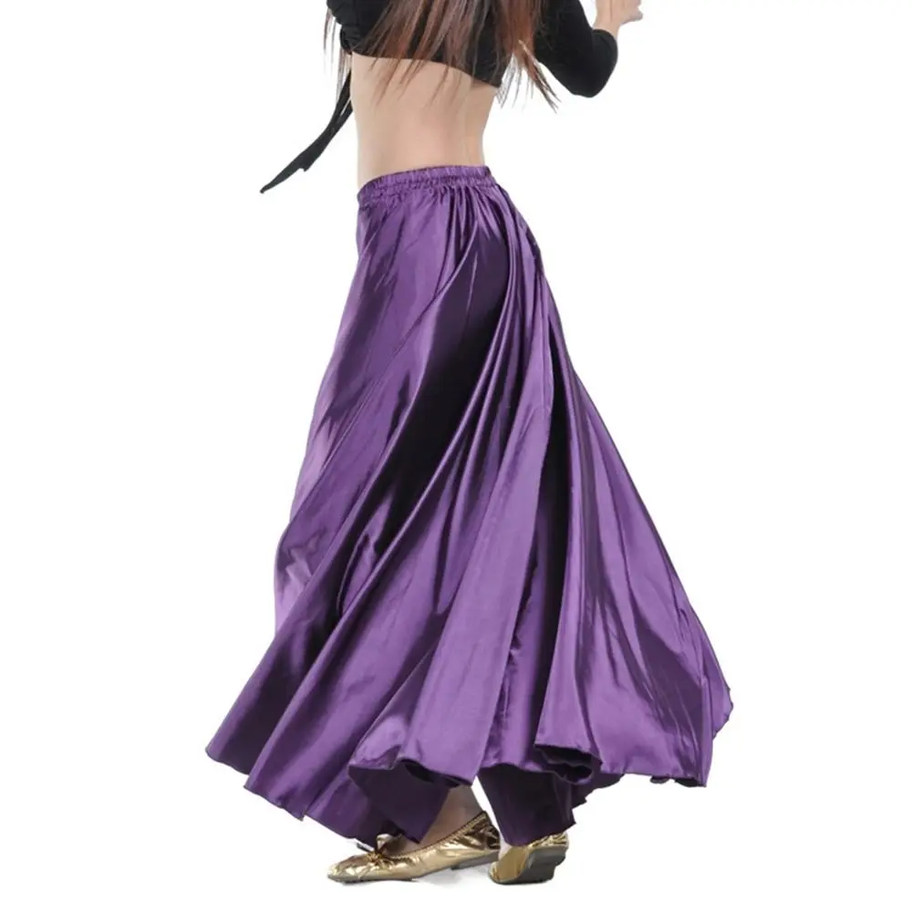 

Fashion Sparkling Satin Satin Skirt Spanish Large Swing Belly Dance Skirt Show Costumes Professional Dancer Practice Wear Dance