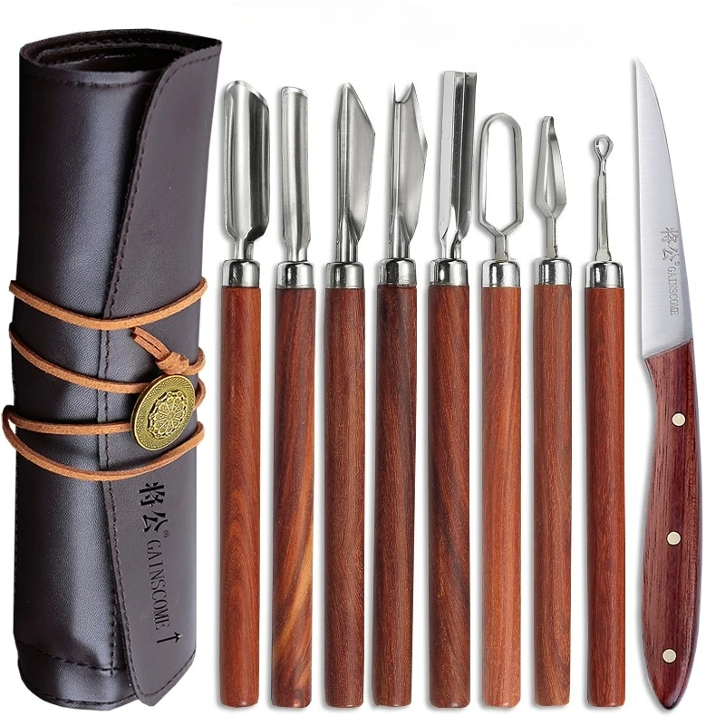 Stainless Steel Fruit Carving Knife Ten-piece Set Is Suitable for Kitchen Vegetable and Fruit Carving Decoration Tool