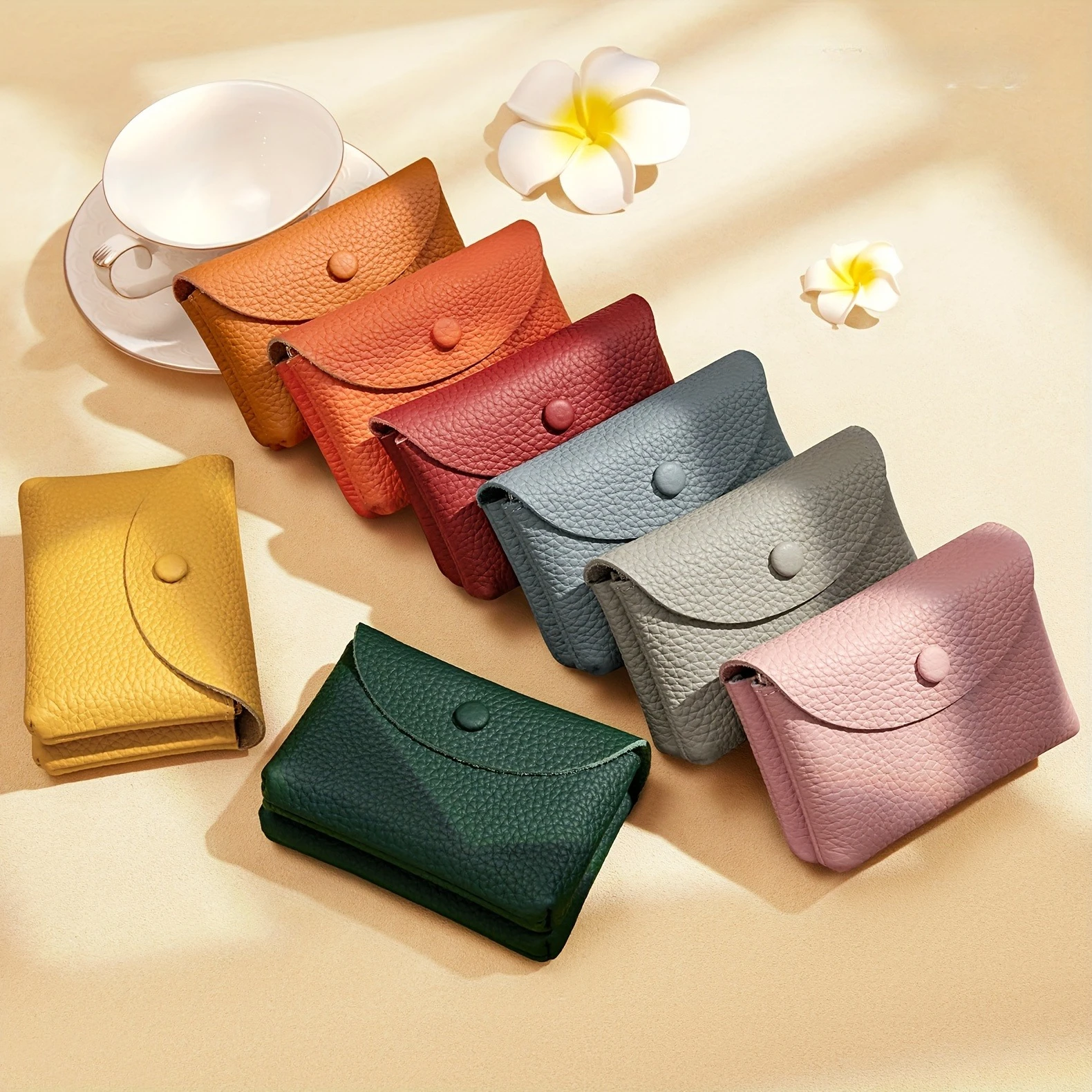 

1 шт. женский мини-кошелек из натуральной кожи — винтажный кошелек для монет и держатель для карт из воловьей кожи с застежкой-кнопкой, компактный кошелек для наличных