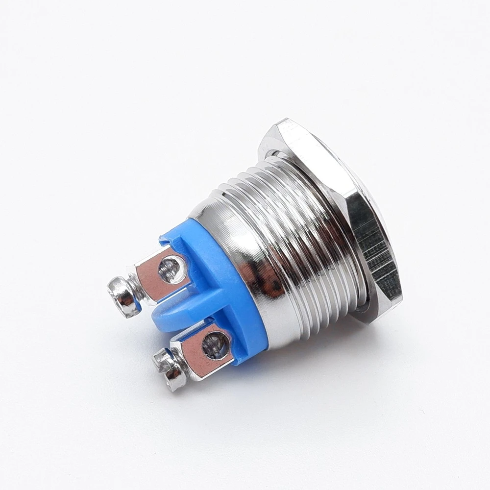 Metal Push Button Switch 16mm 19mm 22mm 1NO Momentary Reset Self Screw Terminal Waterproof Car Engine Doorbell PC Power Switch
