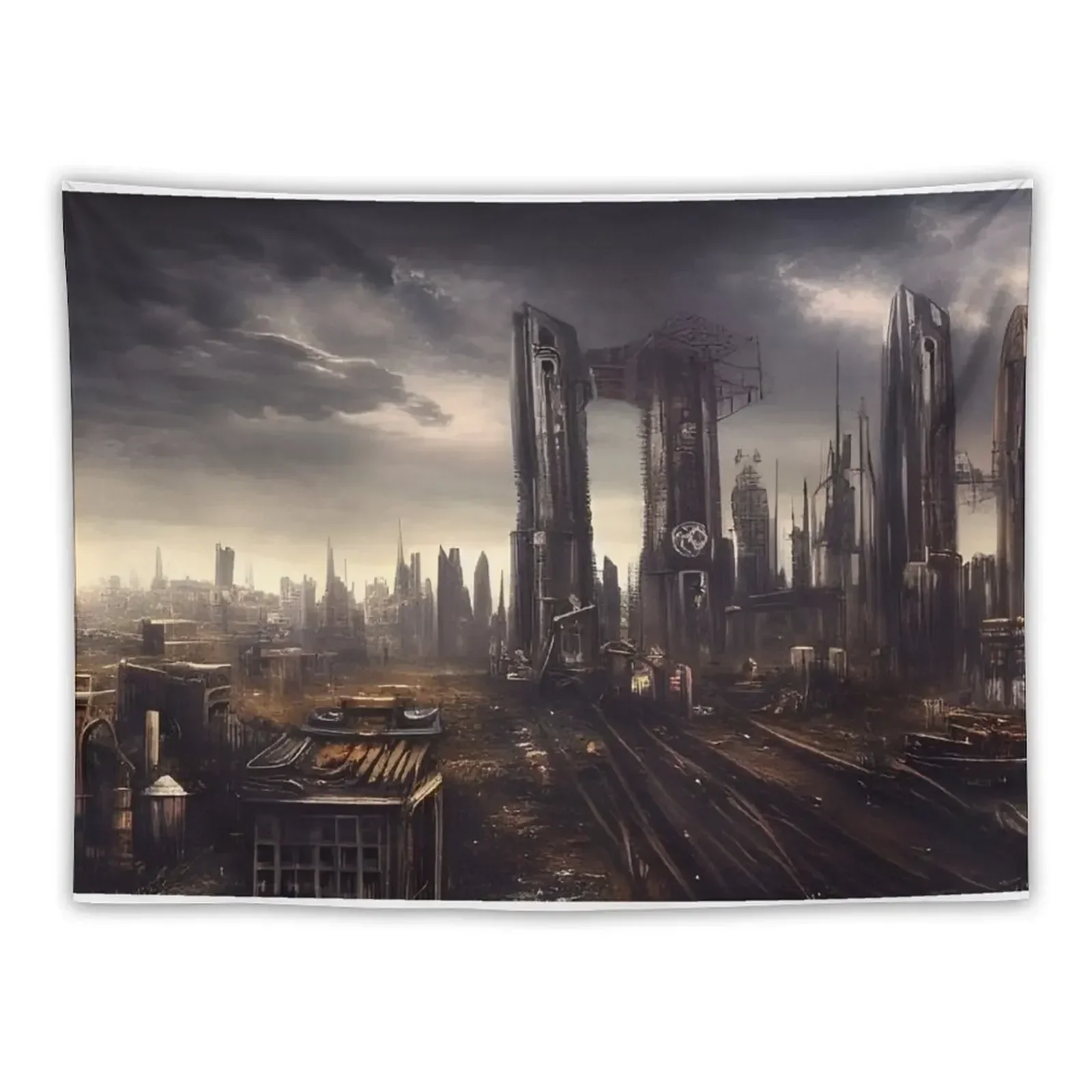 

Post Apocalyptic City Tapestry Wallpaper Bedroom Wall Art Kawaii Room Decor Decor Home Tapestry