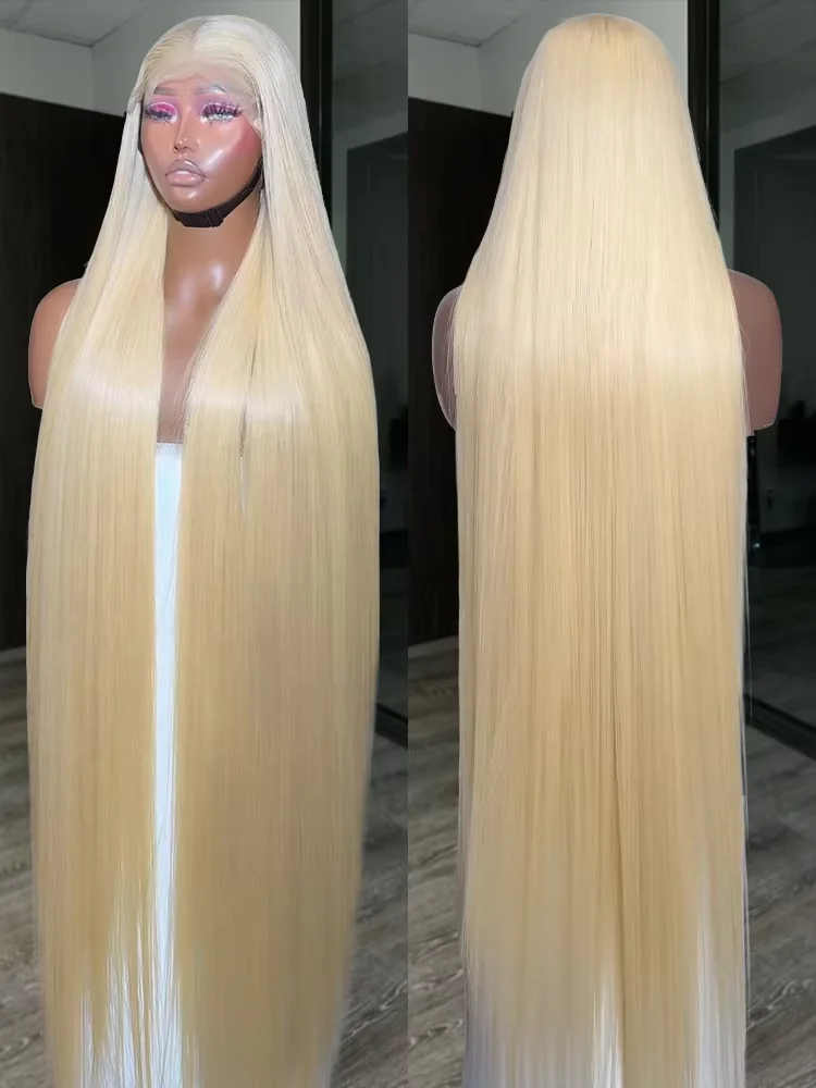 

300% 30 42 Inches 13x7 613 Honey Blonde HD Bone Straight Lace Front Human Hair Wigs 13x5 Lace Frontal Brazilian Remy Wig