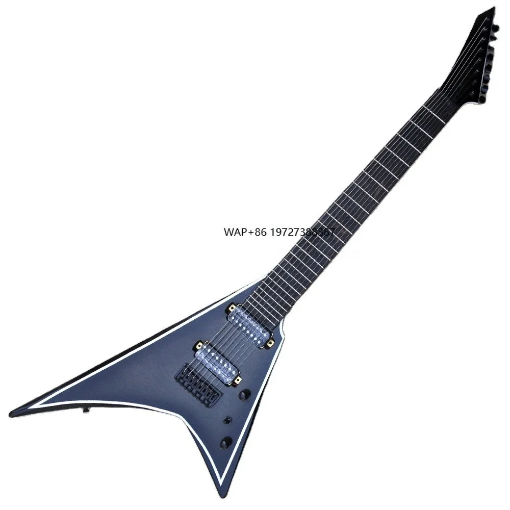 V Shape Electric Guitars Professional 8 Strings Guitar Flame Maple Veneer Guitar Ebony Fretboard