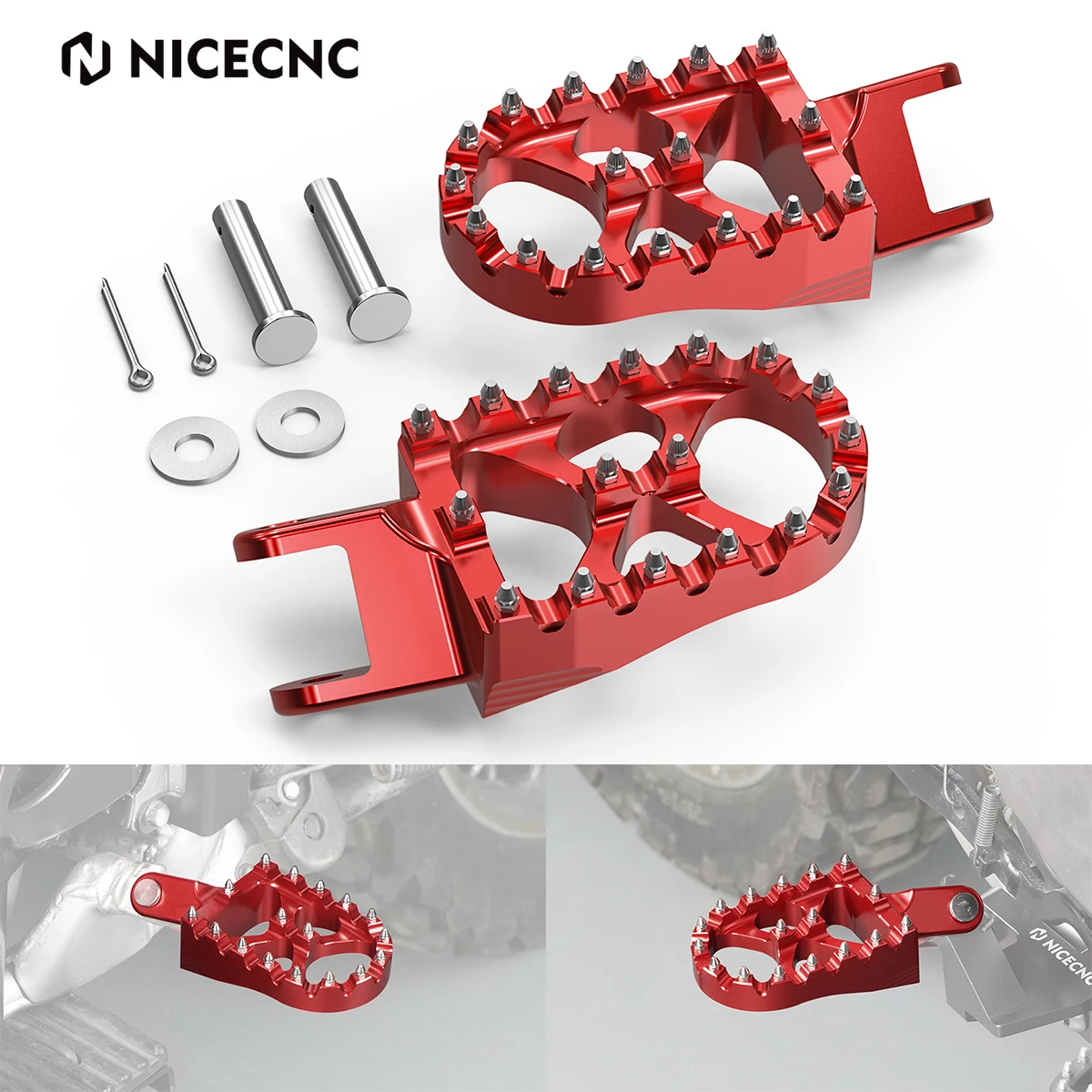 

NICECNC For Honda XR650L XR 650L 1993-2025 Footpeg Footrest Pedal For XR650R XR600R XR400R XR250R CR 80R 85R CR 80RB 85RB Expert