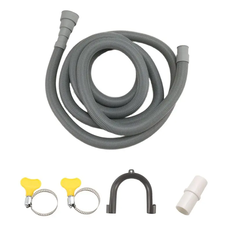 

AEE2-Набор удлинителей сливного шланга Универсальный шланг для стиральной машины длиной 10 футов, включает в себя кронштейн, соединитель для шланга и хомуты Сливные шланги