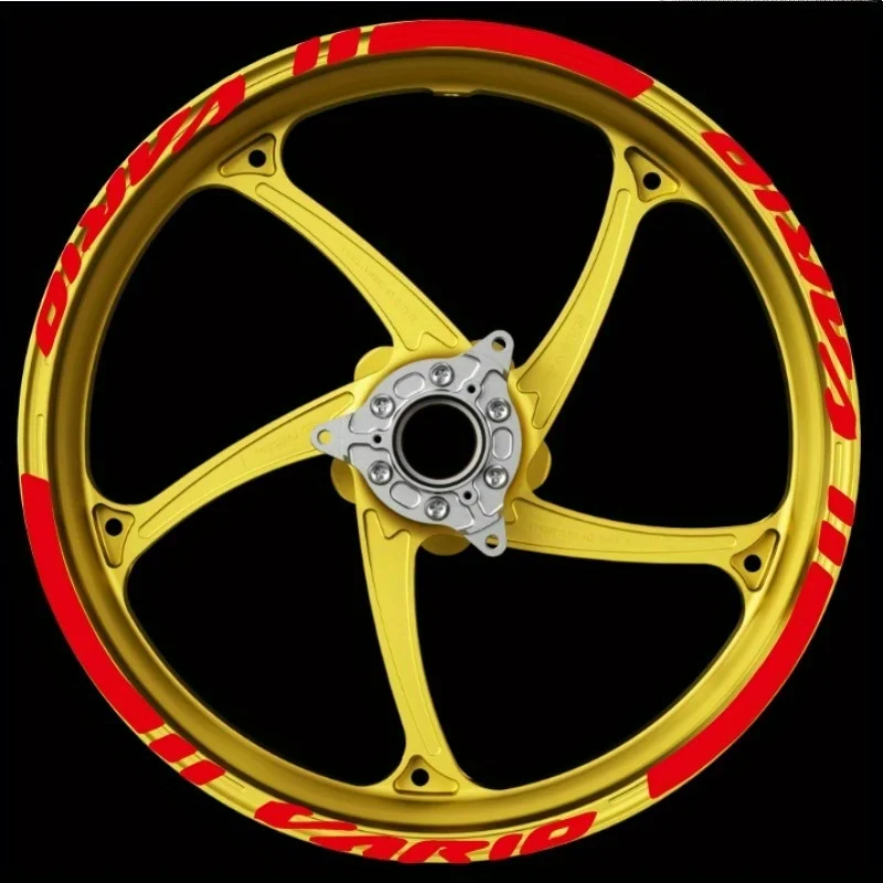 

1SET Motorcycle Wheel Rim Stickers Iridescent Gradient Striped Design Adhesive Decals for Bike Wheel Decorative