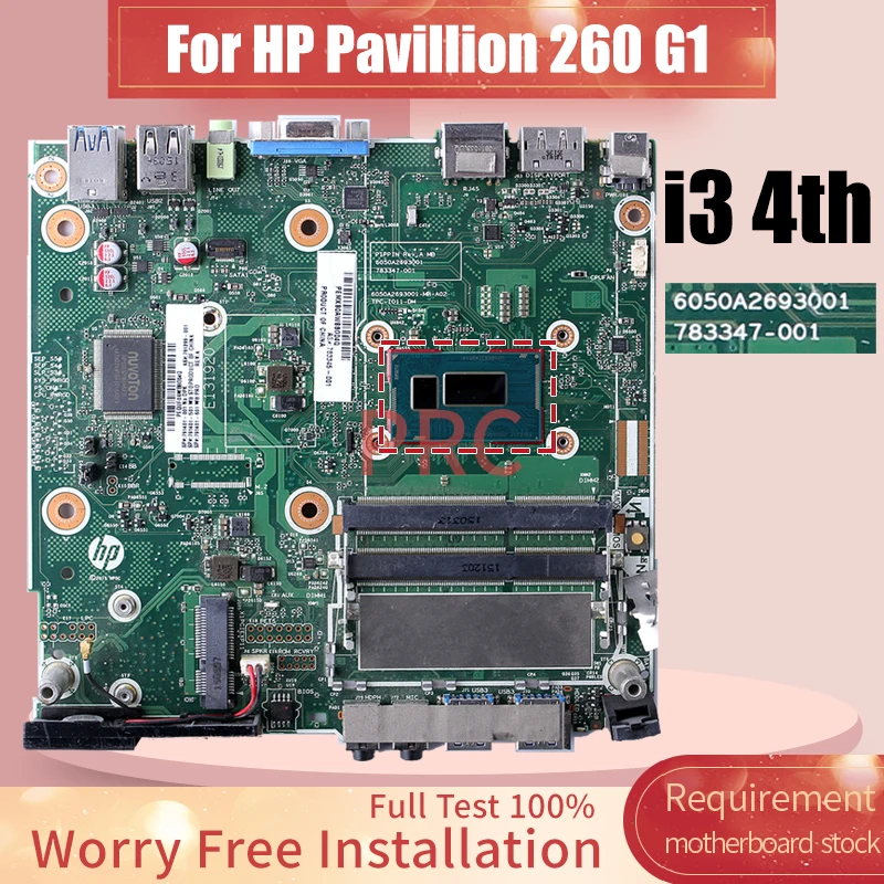 For HP Pavillion 260 G1 Laptop Motherboard 6050A2693001 SR1EN i3-4030U 783345-001 Notebook Mainboard