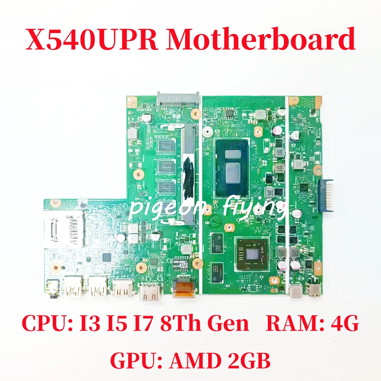 X540UPR For ASUS R540UP R540U X540U F540U X540UPR Laptop Motherboard CPU: I3-8130U I5-8250U I7-8550U GPU: AMD 2G RAM:4G Test OK