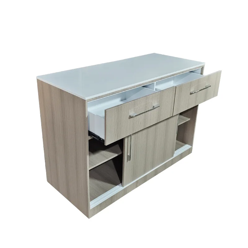 

Simple with drawers Beige storage and finishing table cabinet Desktop computer desk