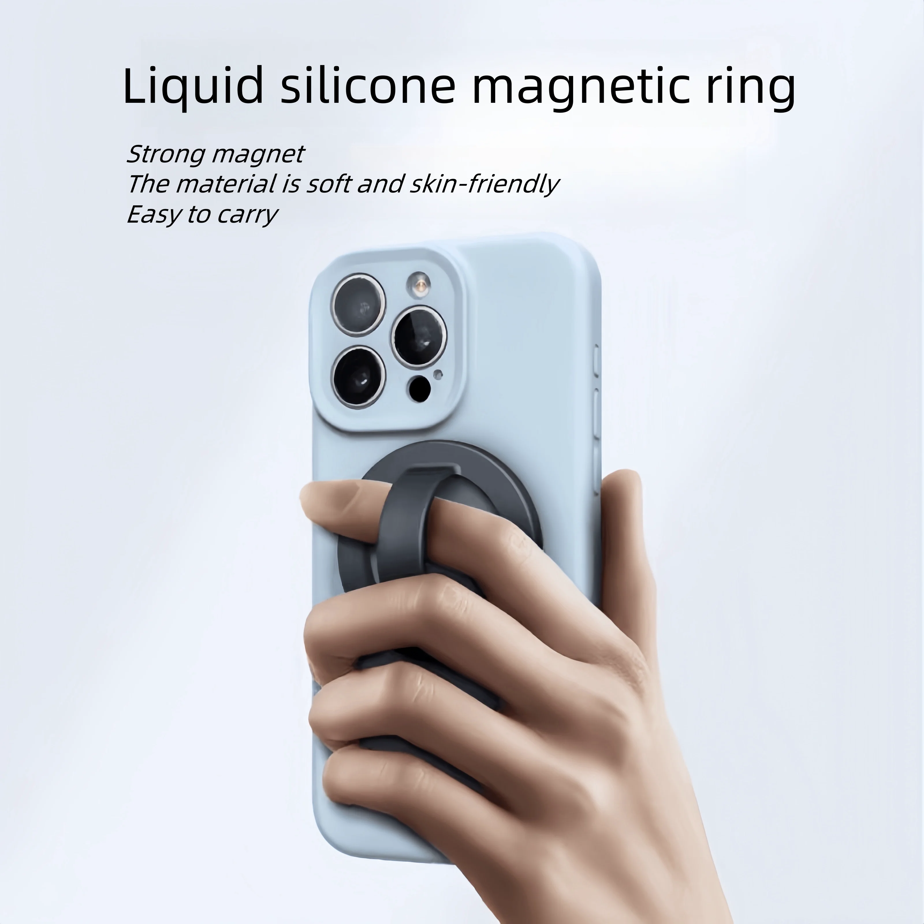 Magnetyczny stojak na telefon z pierścieniem Kapuda, odporny na upadek, miękki, przenośny uchwyt na telefon z pierścieniem magnetycznym, łatwy do trzymania