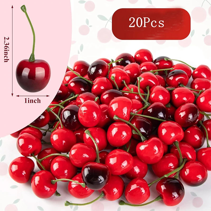 Fake Cherry Artificial Fruit Model for Home Decoration