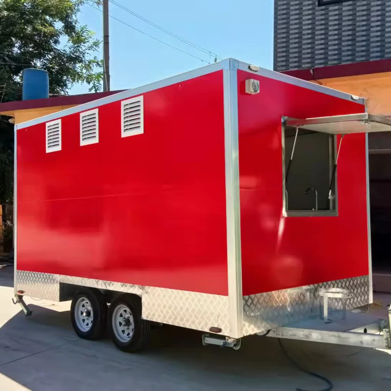 Pizza Custom Catering Trailer FoodTruck Mobile Kitchen Fast Food Trailer Mobile Pizza Oven Food Truck With Full Kitchen