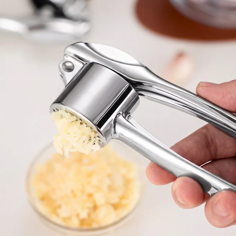 Multi-Function Garlic Press & Bottle Opener, Aluminum Alloy Kitchen Tool, Handheld Crusher Squeezer for Ginger Nut Cracker, Easy