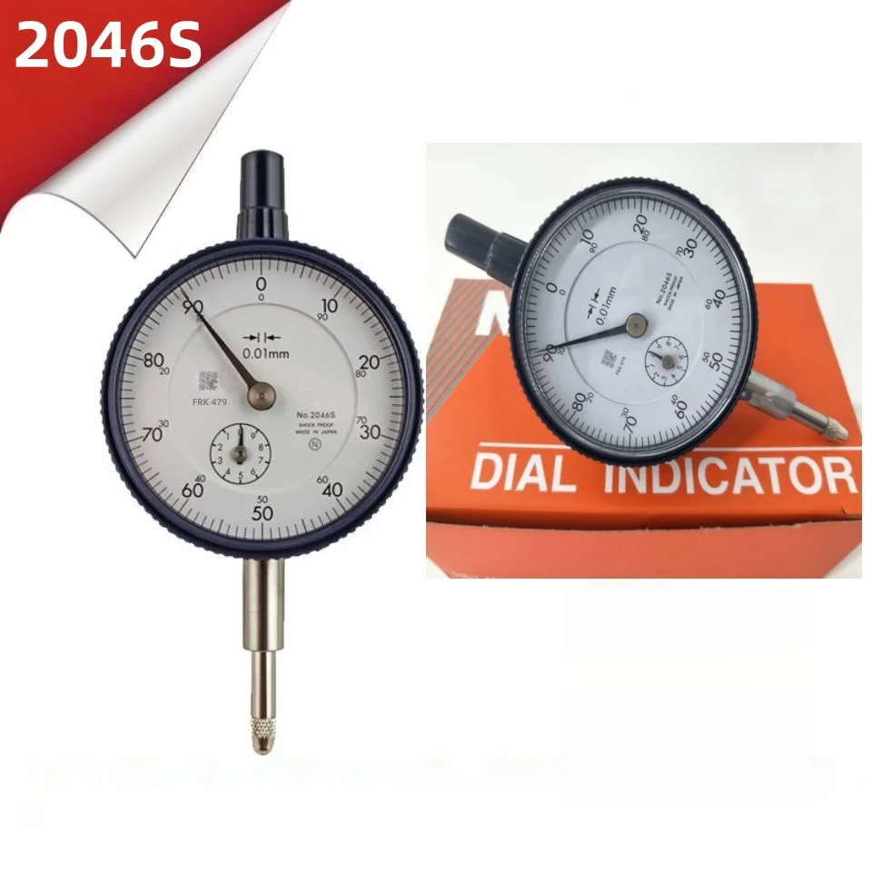 TOP Brand CNC Lever Table 2046S, 0.01mm X 10mm Dial Indicator, 0-100, Lug Back, Series 2, 8mm Stem