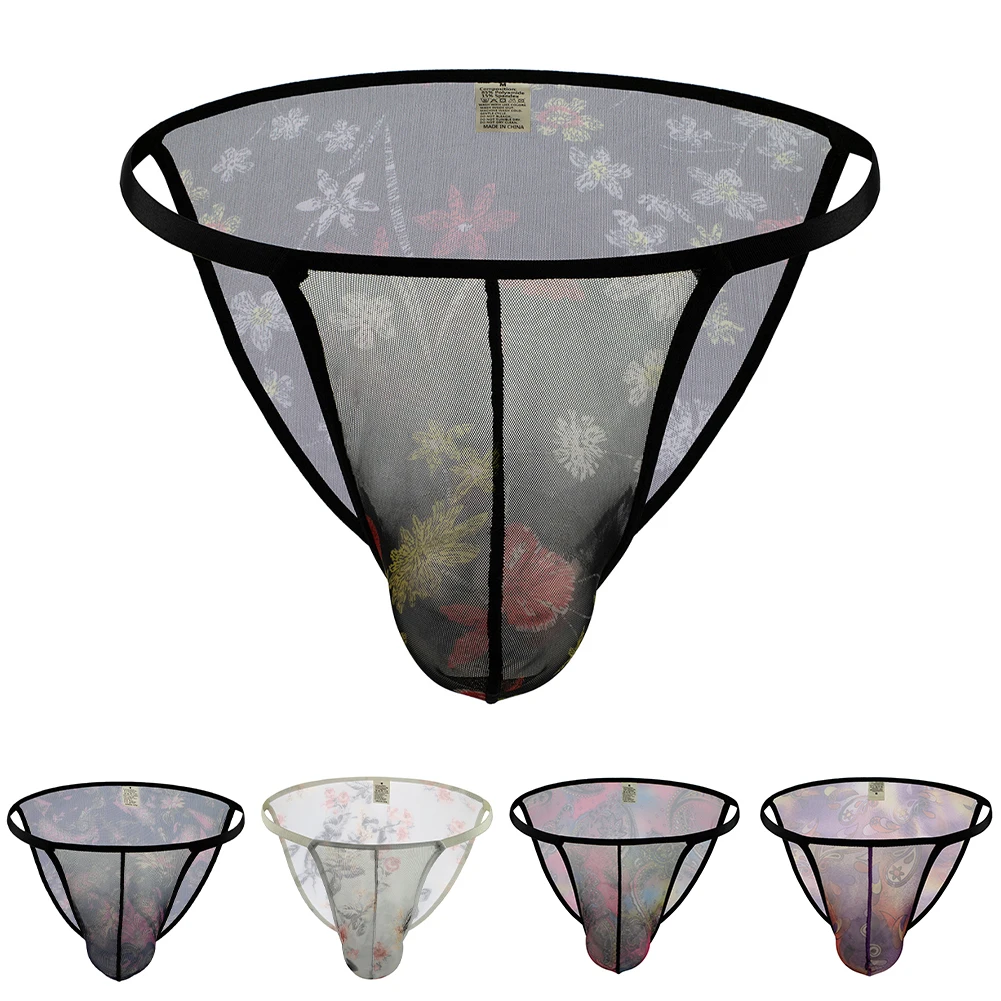 

Men Mesh Sexy Low Waist Breathable Underpants See Through Underwear Thin Briefs