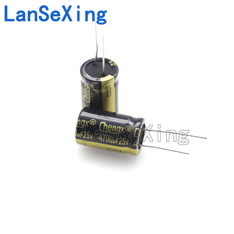 Direct insertion electrolytic capacitor 25V 4700uF ± 20% high temperature resistant capacitor volume 16X25mm 25V 4700uF