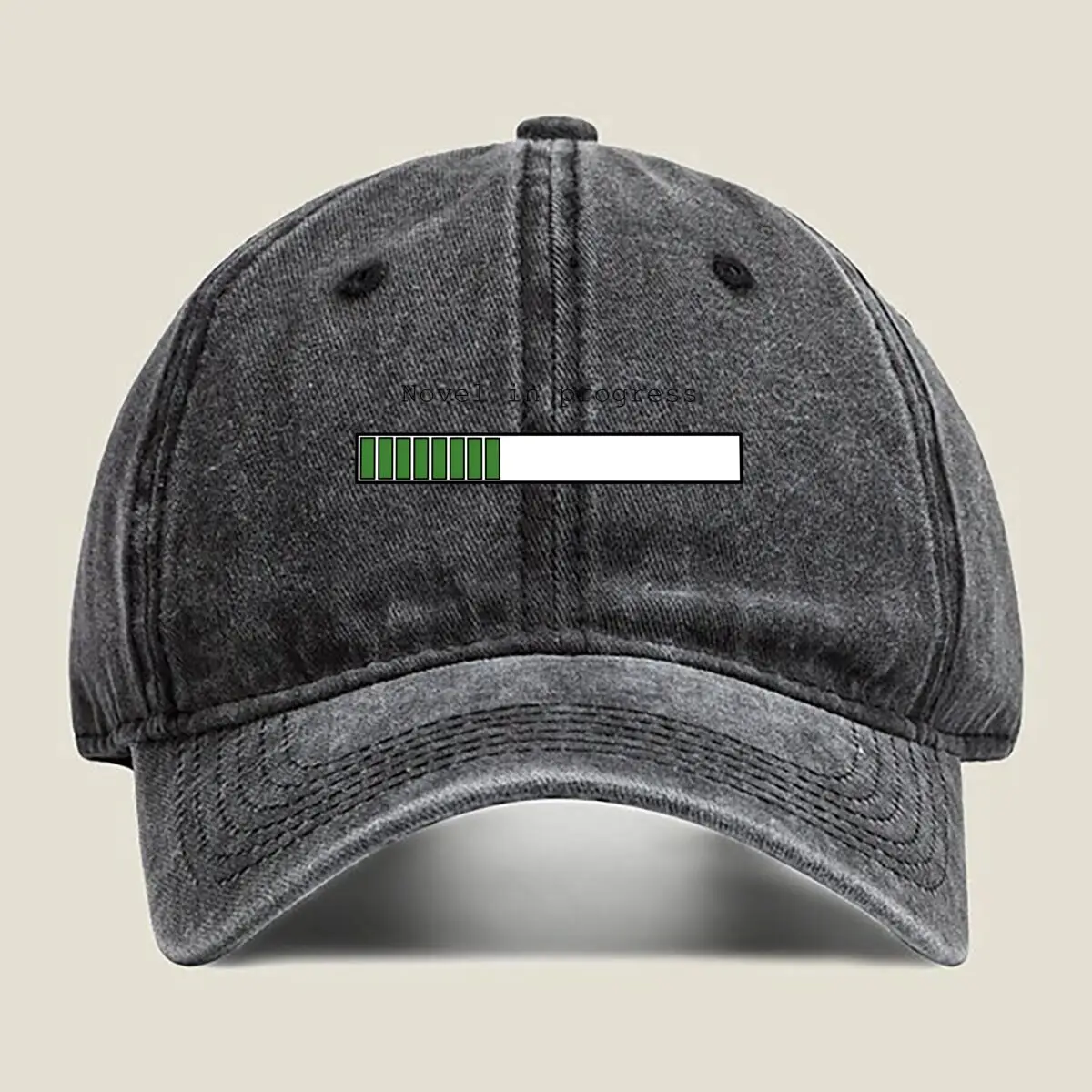 

Progress - Minimalist, Text - Themed Design Washed Baseball Cap