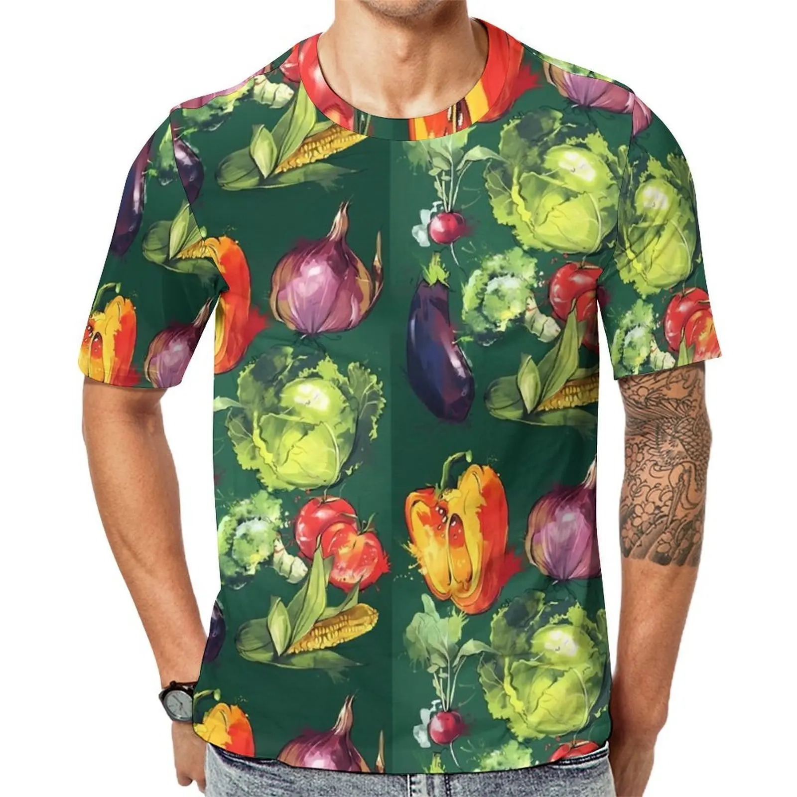 Radishes T-Shirt For Man Vegetable Custom O Neck T Shirts Original Hip Hop Clothes Short Sleeves Street Style Plus Size Tees