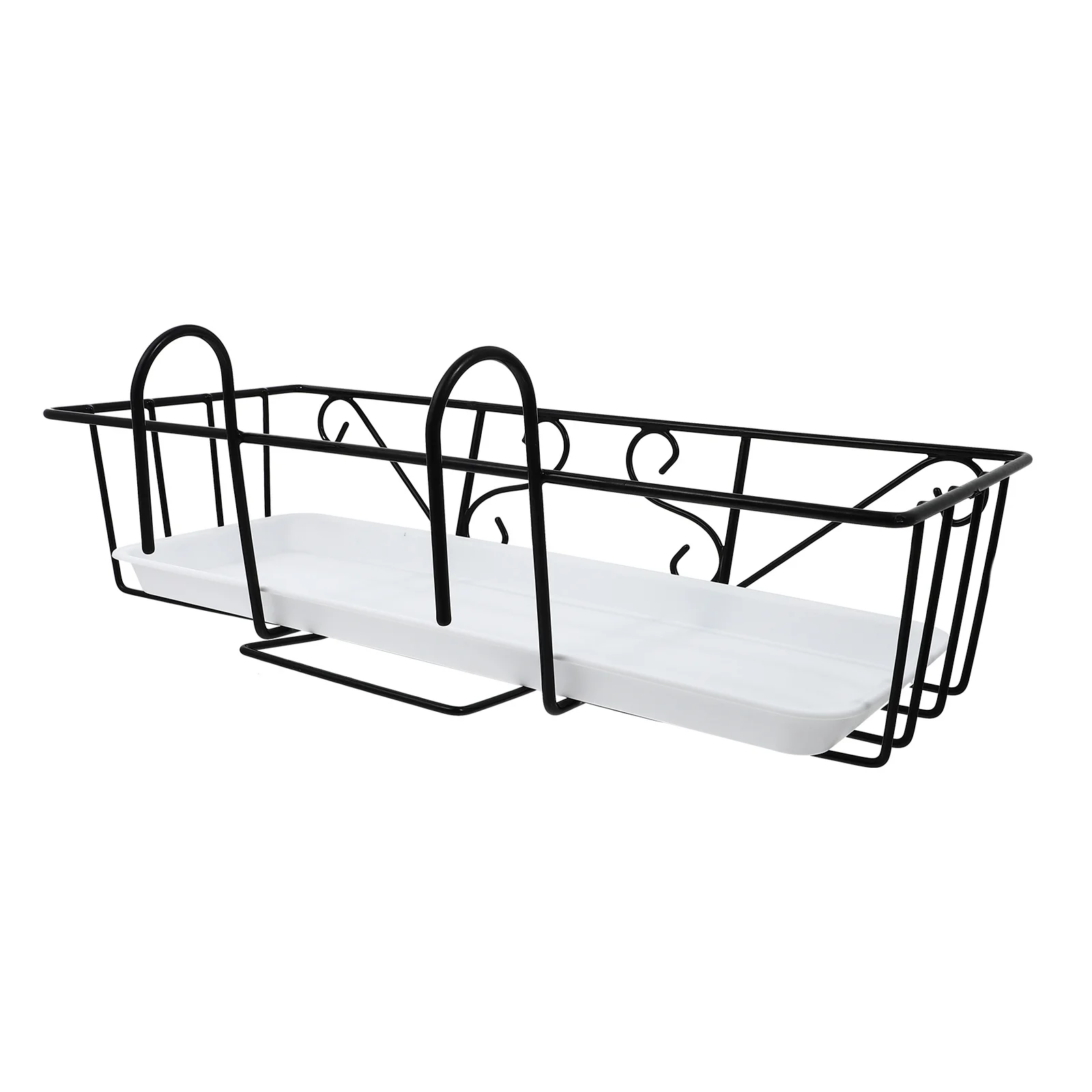 1 conjunto de varanda recipiente de flores pendurado vaso de plantas com bandeja para uso interno ao ar livre suspender vaso de flores corrimão suporte de jardinagem