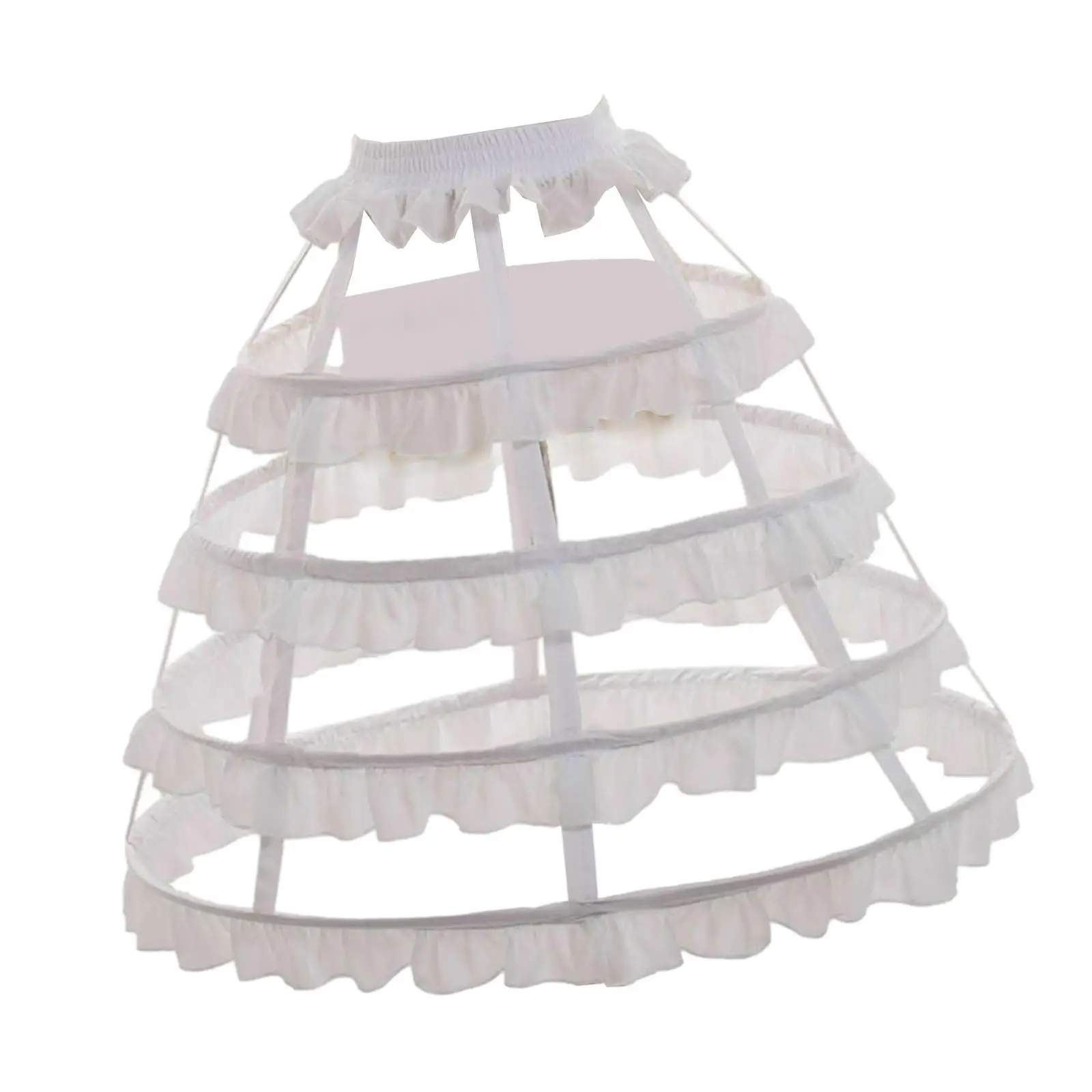 Jupon Crinoline pour Robe de Mariée et Bal, Sous-Jupe, 4 Cerceaux