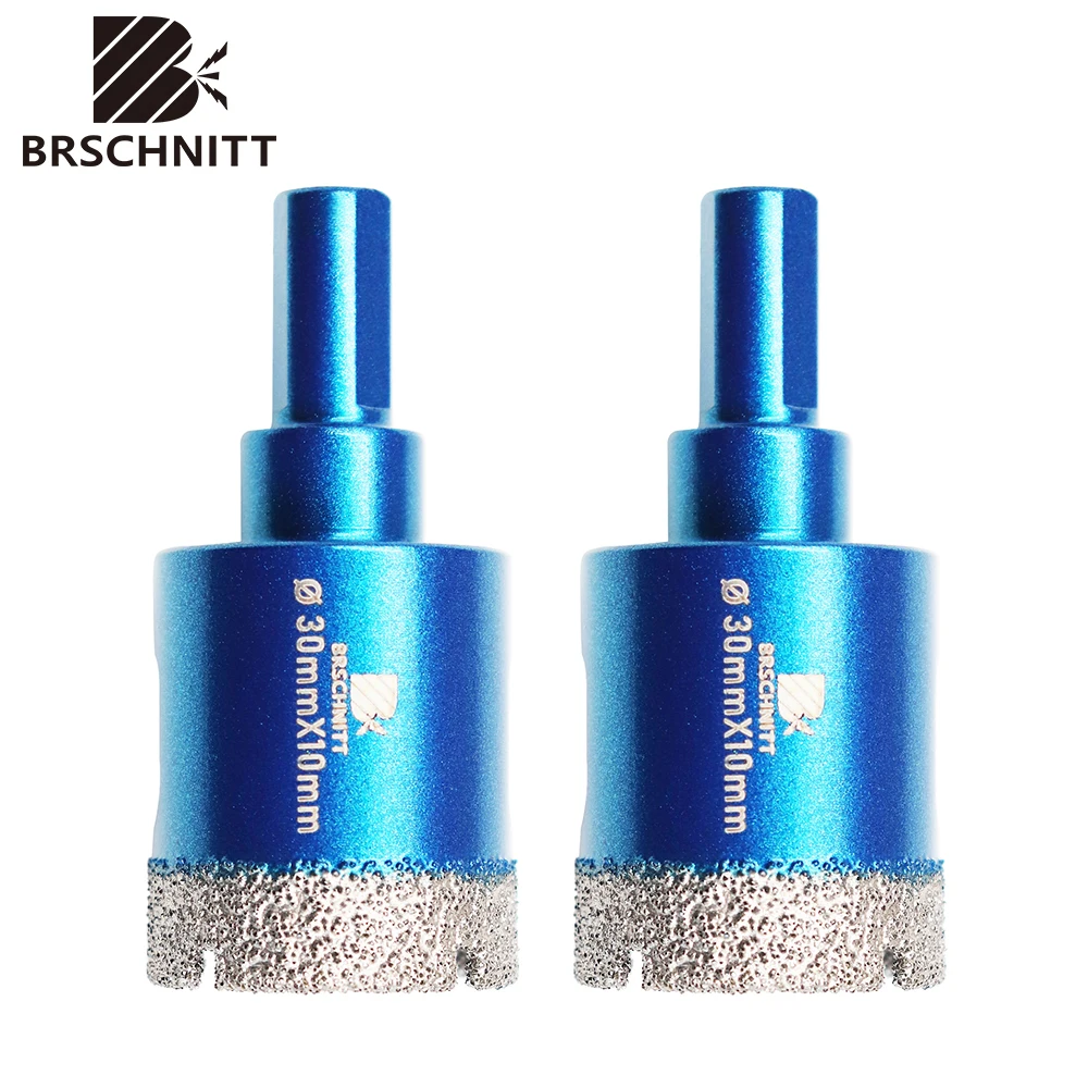 BRSCHNITT-Diamond Core Drill Bit Hole Saw for Drilling Tile Ceramic Marble Granite Dia 30mm 2pcs Set Diamond Crown