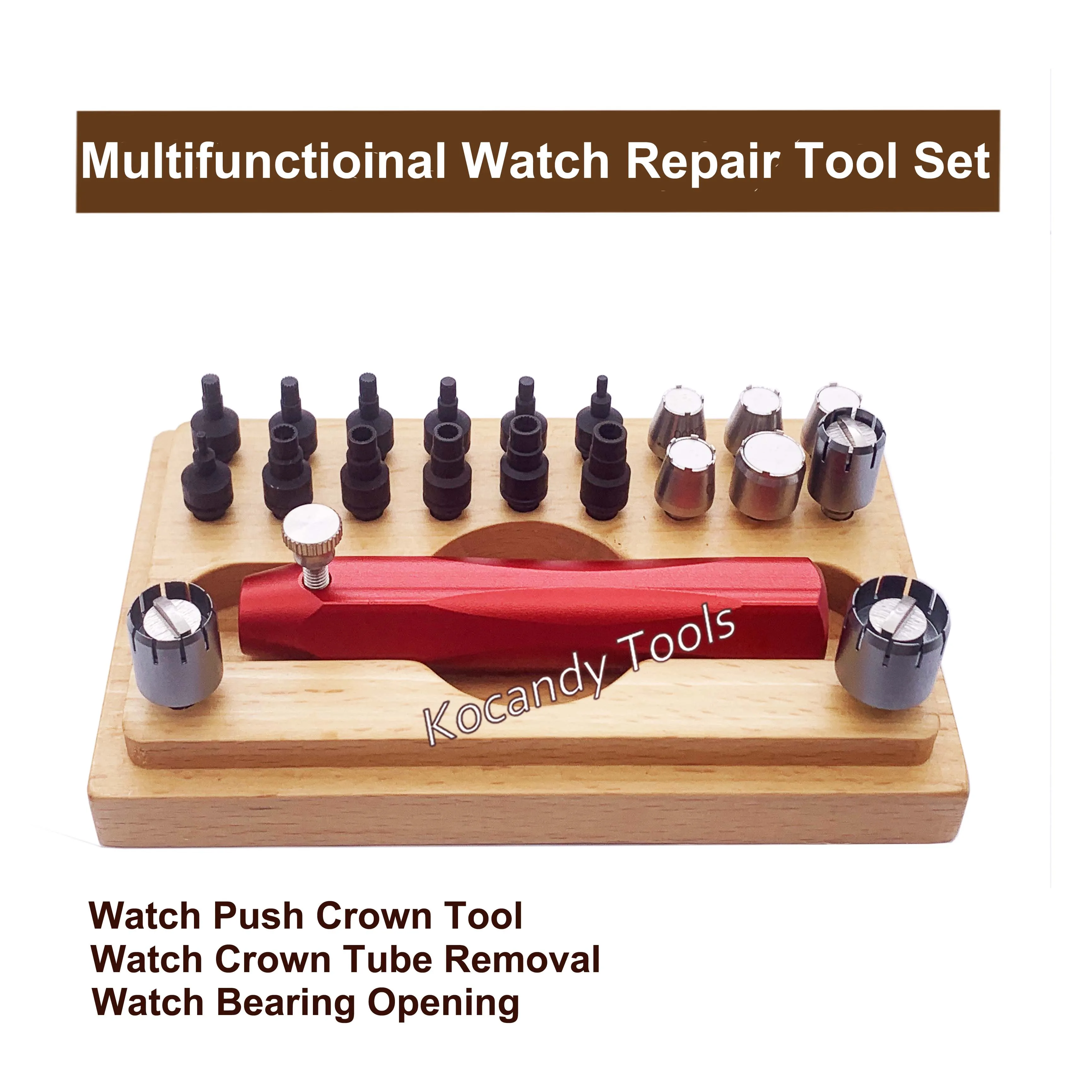 Multifunction Watch Repair Tool Set Professional for Crown Tube Removal Watch Push Crown Tool and Watch Bearing Opening