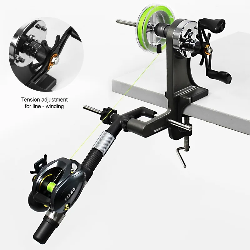 Dual Axis Trolling Reel Mount - Rapid Line Winder for Saltwater Fishing & Baitcasting Reel Accessories