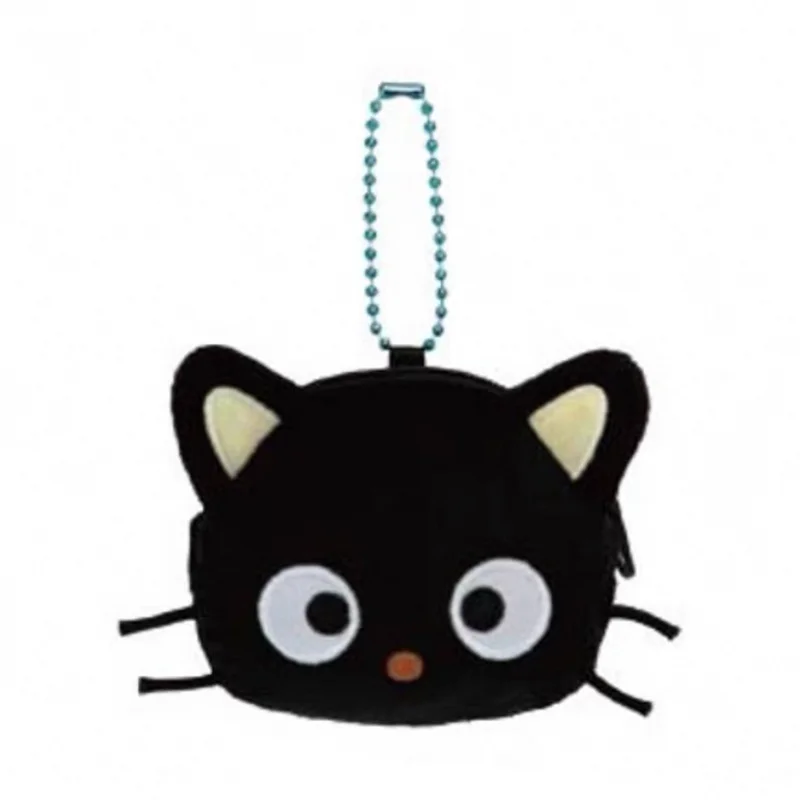 Chococat Plush Coin Purse Wallet Women Black Cat Face Coin Pouch Case Kawaii Cute Keychain Mini Money Bag