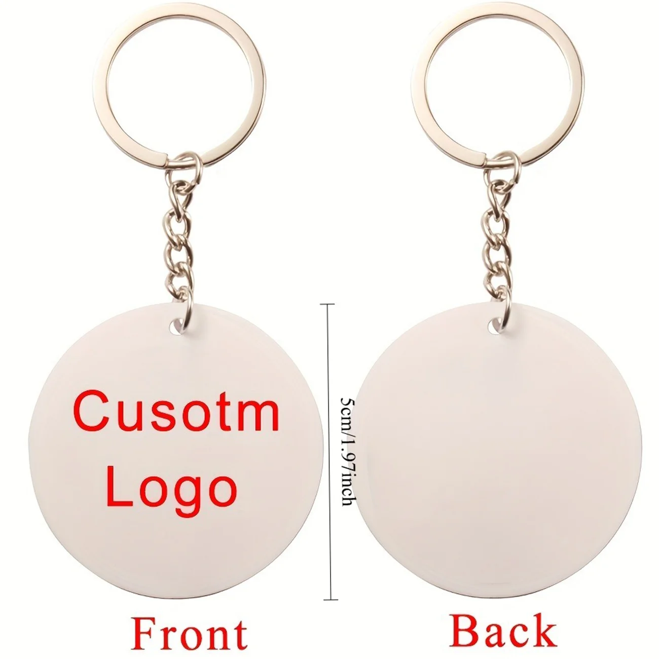 Custom QR Code Acrylic Keychain, Personalized 2D Flat QR Code Key Ring, Customized Pendant Bag Charm for Business, Gifts & Daily