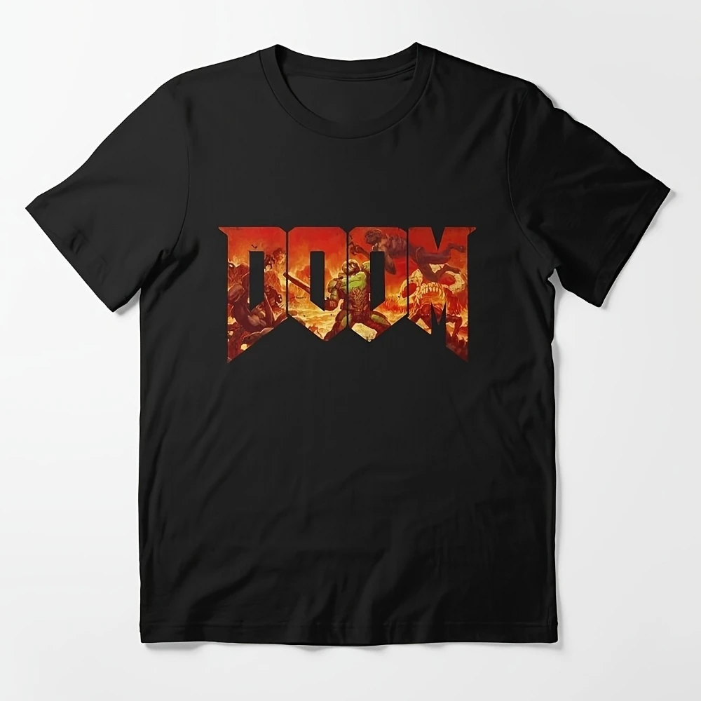 Camiseta con gráfico del logotipo Retro 1993 de DOOM para hombre, camiseta de manga corta con estampado llamativo y cómodo, camiseta unisex para hombre y mujer