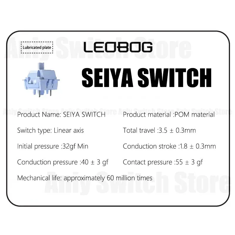 Leobog Seiya Switch 32g Linear Pre-Lubed 5 Pins POM 55g HotSwap Pom Gamer Mechanical Keyboard Switches for AULA F75 AJAZZ AK820