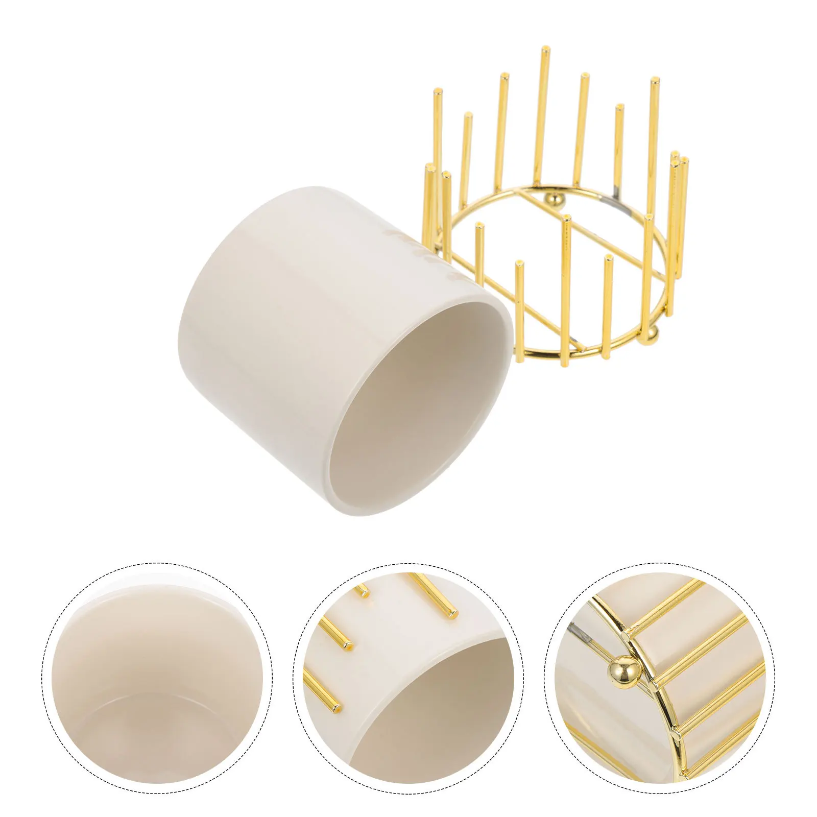 

Paint Brush Holder Makeup Cup Ceramic Container Pen Organizer Pencil Pot for Desk Make-up Desktop Brushes