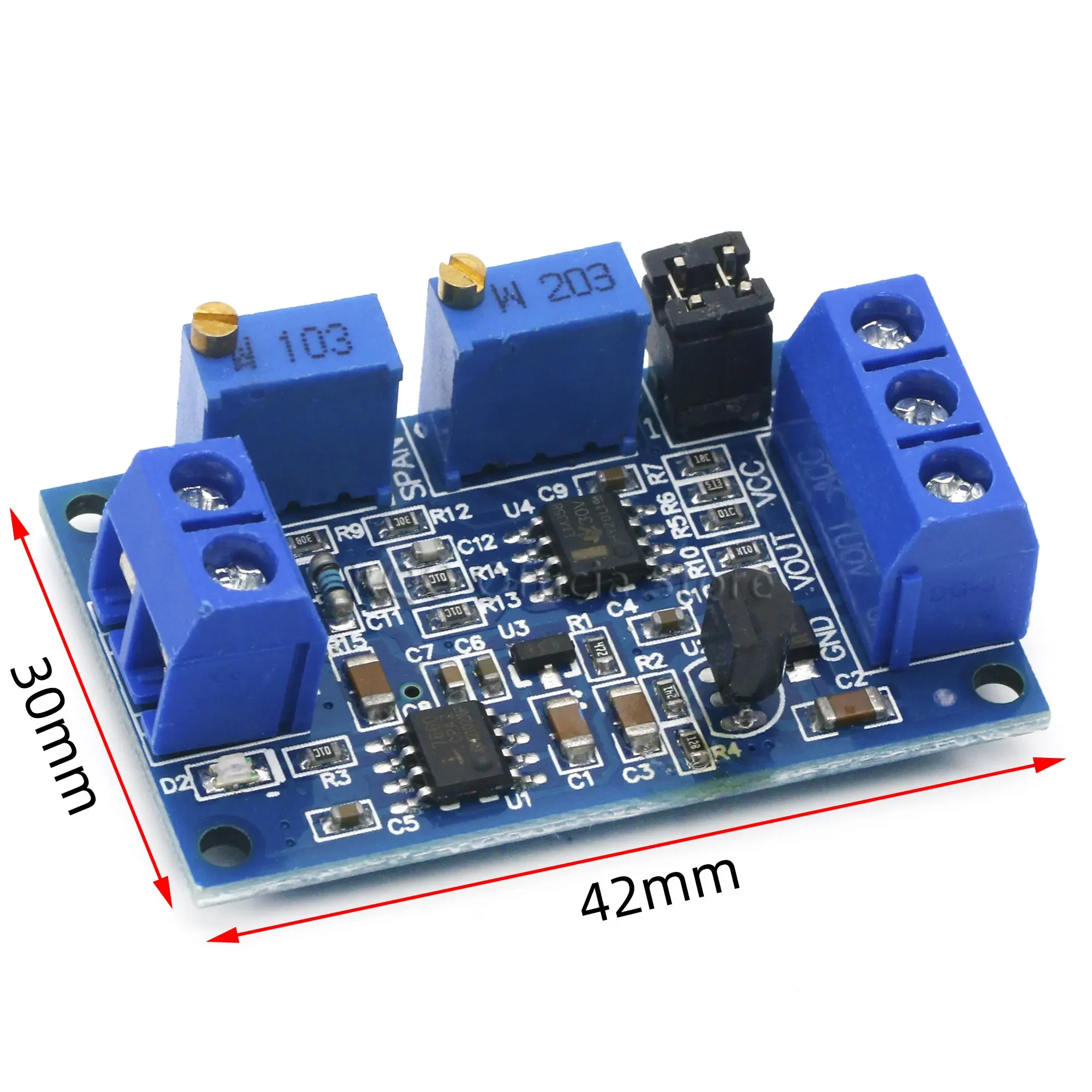 Current To Voltage Module 0 -20mA/4 -20mA to 0- 3.3V/0 -5V/0 -10V Voltage Transmitter Signal Converter Module