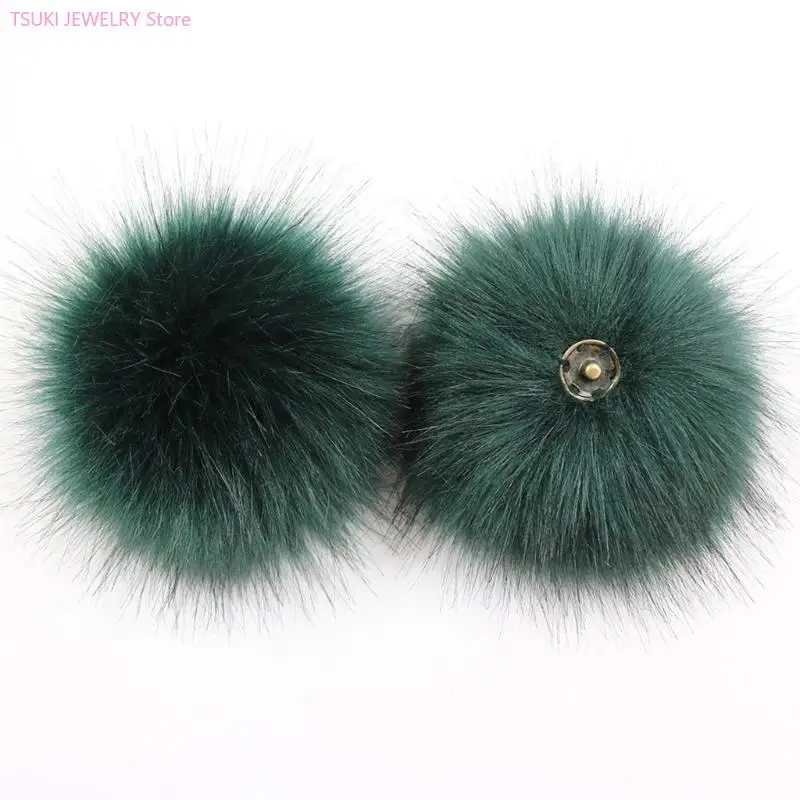 62KE Fuzzy Plush Ball Faux Furs for Women Girl DIY Removable Knitting Hat Shoes Scarfs Bag Charms Accessories 3Pcs