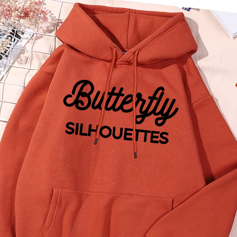 

Butterfly Silhouettes Print Sweatshirts Mens Basics Causual Hoodies Leisure Oversized Tracksuit Vintage Machine Washable Clothes