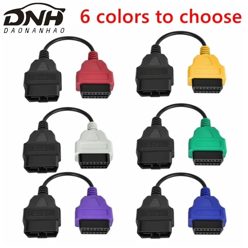 Conector de Escáner de Coche OBD 2 ECU, Cable Adaptador de Diagnóstico MultiECUScan para Escaneo de Múltiples ECU, para Escaneo de ECU Fiat, 6 Colores