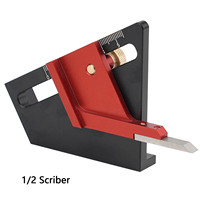 Woodworking Center Finder Scriber 1/2 Aluminum Alloy Carpentry Sawing Measuring Joint Making Tool 1/2 Center Finder Scriber
