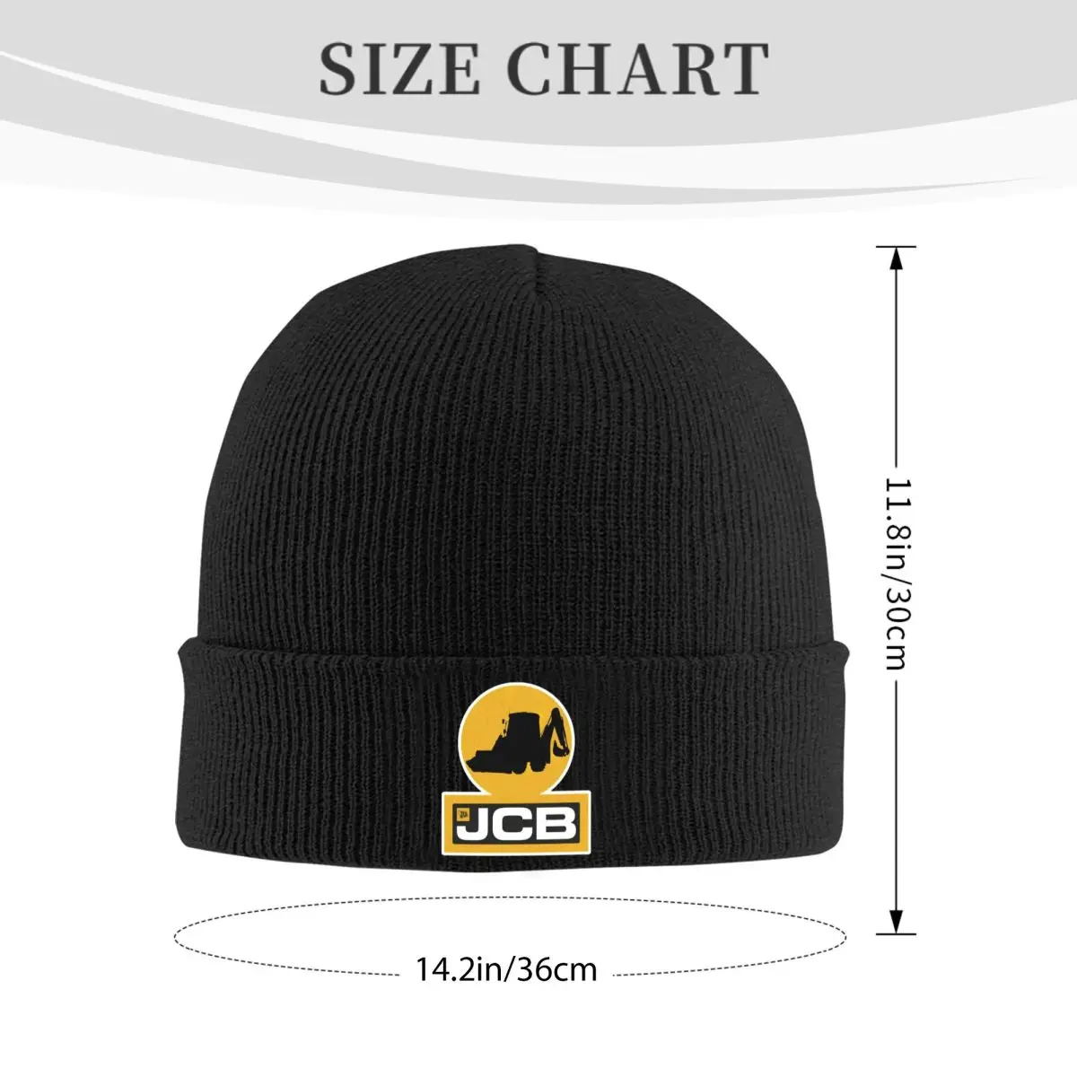 JCB Will Get The Job Done Hats Autumn Winter Skullies Beanies Baggy Cap Female Male Skullcap