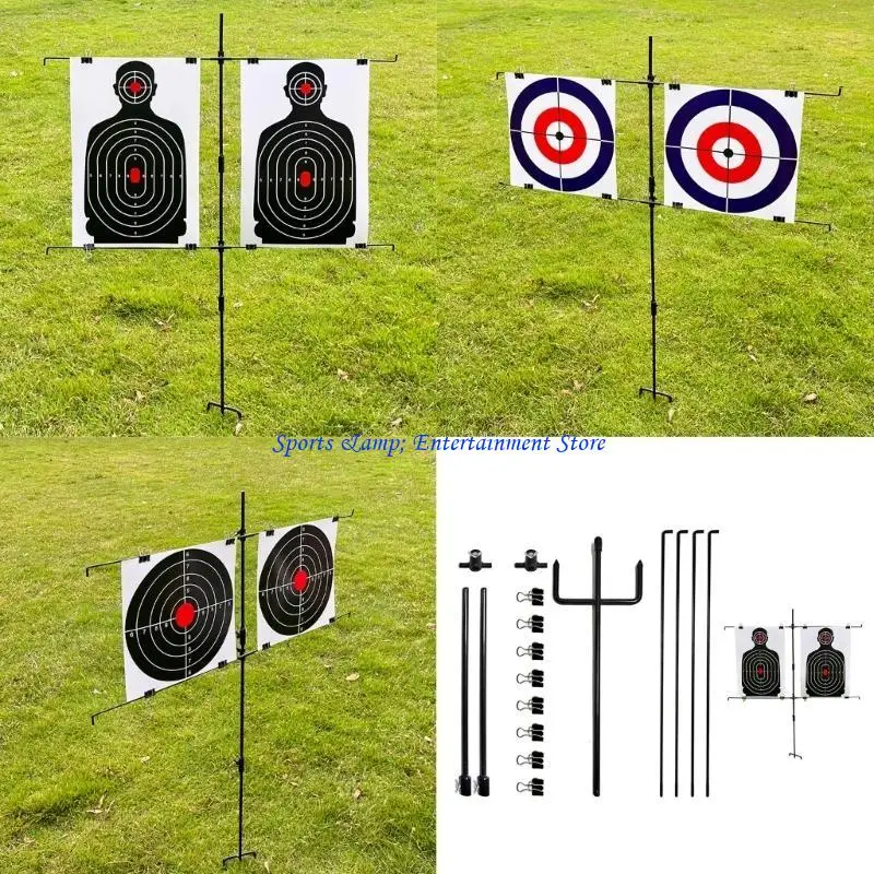 G7NF Paper Targets Stand with 8 Metal Clip for Shoot Ranges or Backyard Practice Adjustable Height Targets Stand