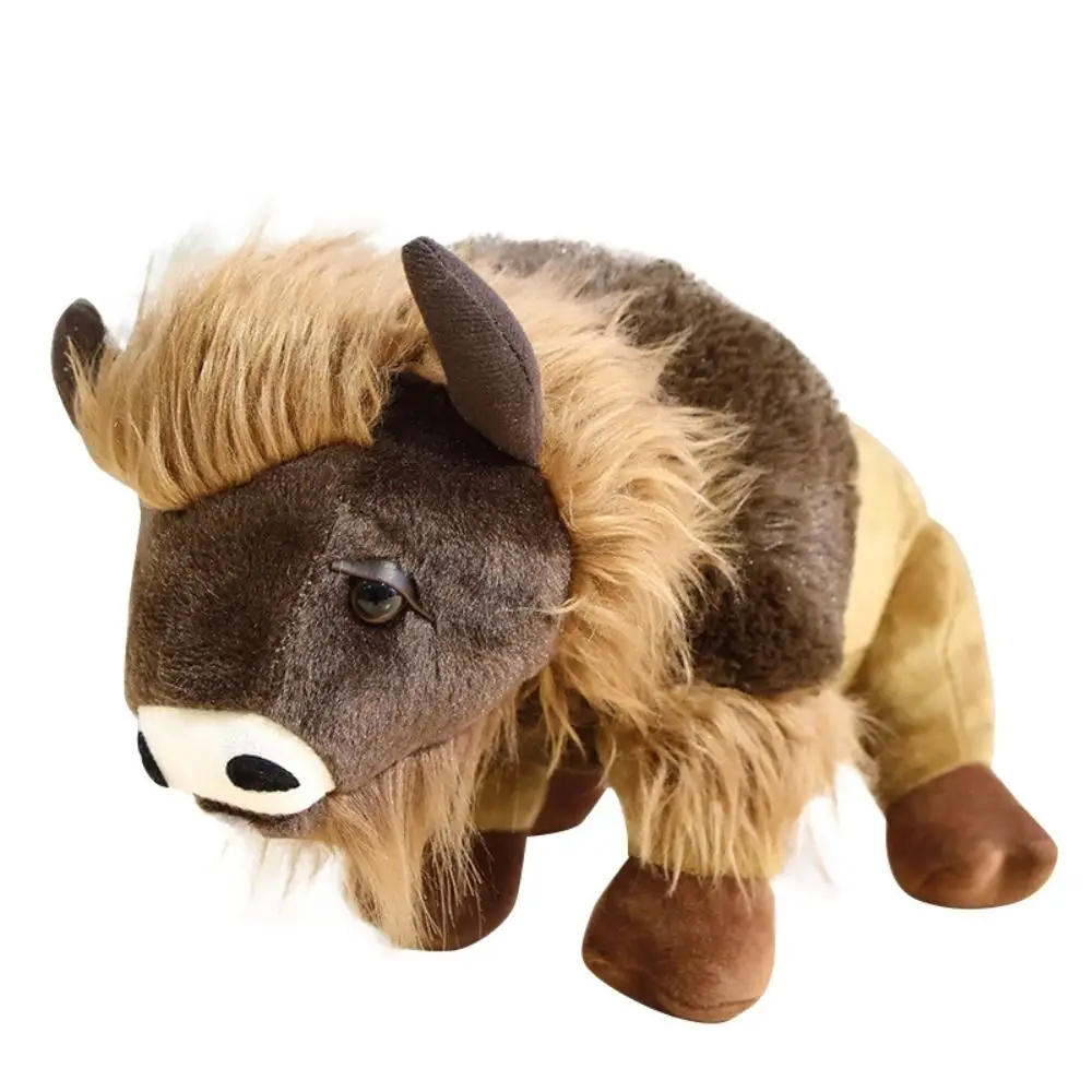 

Cute Long Mane Cattle Animal Plush Doll Stuffed Bull Horns Bull Plush Toys Soft Fluffy Ox Stuffed Dolls Christmas