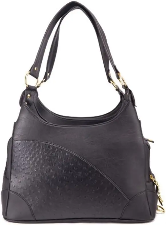 

Elegant Embossed Leather Pet Carrier Bag Black, Portable Purse Travel Carrier for Small Dogs Cats Teddy Poodle Pomeranian