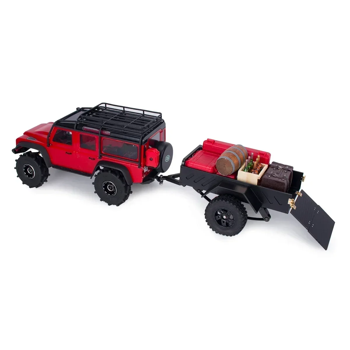 Przyczepa użytkowa ze stopu aluminium ze zaczepem do TRX4M 1/18 1/24 RC Crawler SCX24 Defender Bronco K10 Upgrade Parts