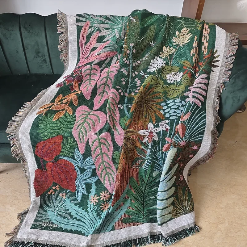 Artistic Personality Sofa Cover Linen Tapestry Dustproof Blanket for Single Nordic Sofa