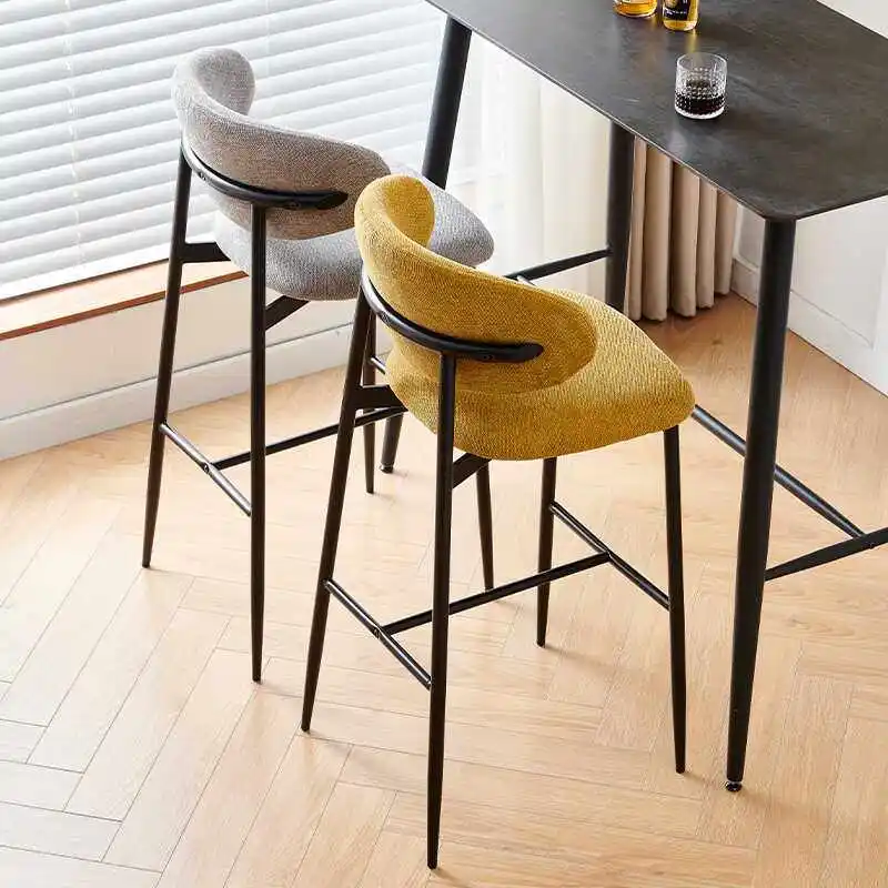 Tabouret de bar industriel nordique, tabouret de cuisine hauteur îlot, chaise de comptoir bistrot contemporaine avec structure métallique, mobilier de bar à domicile