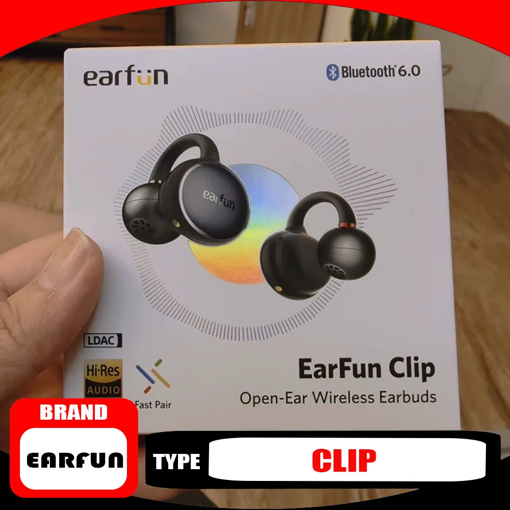 EarFun Clip Wireless Earphone Bluetooth Earhook Headphones 2 MIC AI ENC LDAC Directional Sound Transmission Earbuds Durable Gift